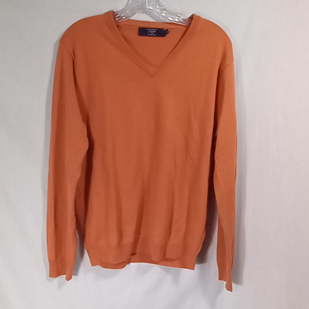 J.Crew Orange Merino Wool V-neck Sweater Size M